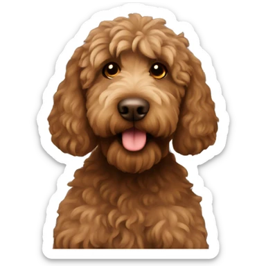 Brown labradoodle in jail sticker