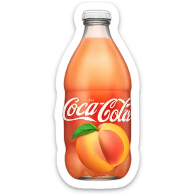 peach color coke bottle sticker