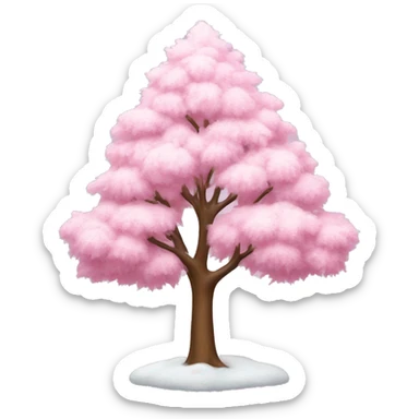 Pink Snowy Tree sticker