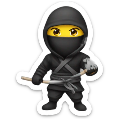 a ninja with smoke bomb sticker