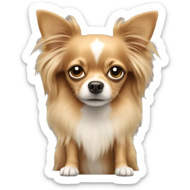 Dog chihuahua with long hair  sticker