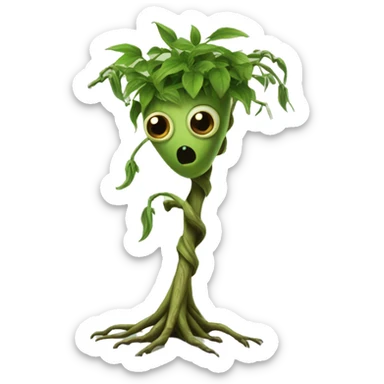 bowtruckle: Small, tree-guardian creatures resembling sticks with eyes, known for their attachment to particular trees and wood. sticker