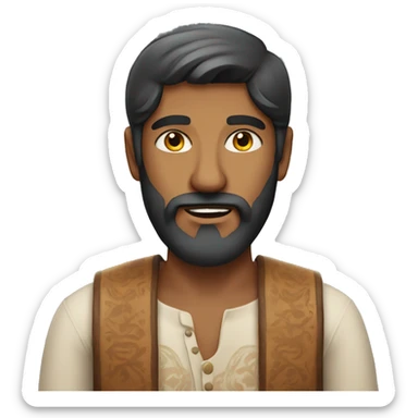 indian man with nice beard sticker
