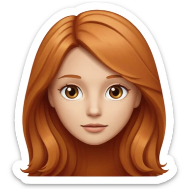 girlfriend with long dark strawberry blonde hair with brown eyes sticker