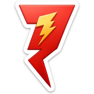 thunder⚡in red same shape sticker