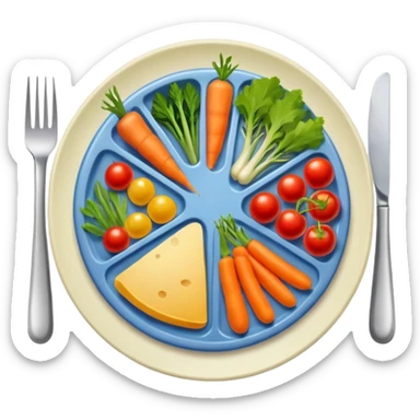 prato de comida dividido com legumes sticker