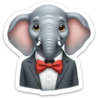 elephant with a Bow tie sticker