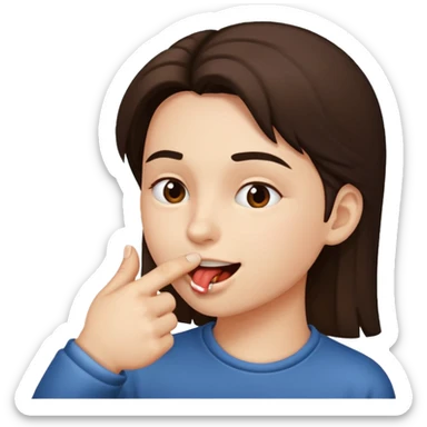 Persona mordiendose el dedo de lado sticker