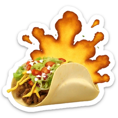 Tacos exploding  sticker