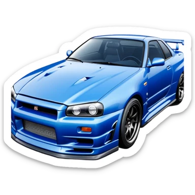 car Nissan Skyline GT-R R34 1999 like in the movie Fast and Furious  sticker