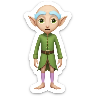 Dobby standing up without hair sticker