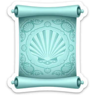 mermaid inspired turquouise scroll sticker