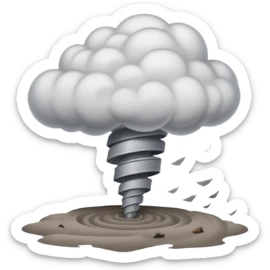 Spinning cloud with tornado on ground  sticker