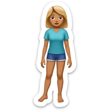 A women standing with her fot and big toe pressed against a wall, for rehab purposes sticker