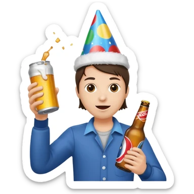 throwing one beer can at party sticker