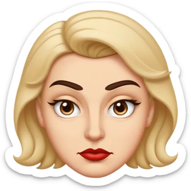 A spiteful face looks tight and sharp—eyebrows slightly lowered, lips curled in a smirk or pressed in a smug line, with eyes that or narrow with defiance or satisfaction sticker