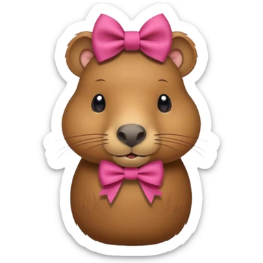 Capybara wearing a bow sticker