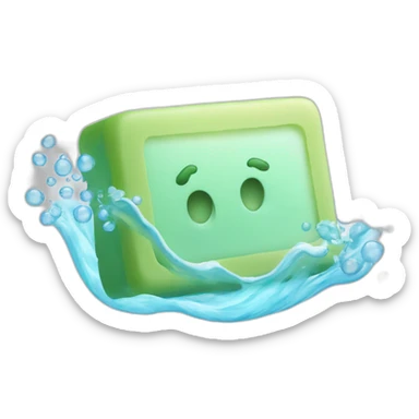 bar of soap frothing with bubbles sticker