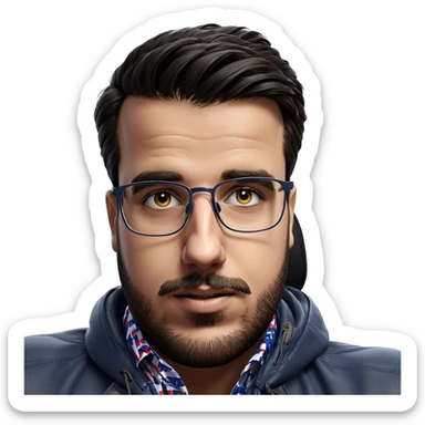 portrait of a patriotic man sticker