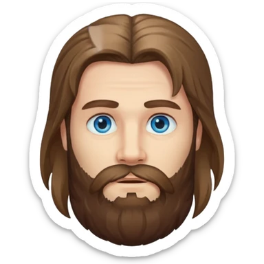 long haired bearded man sticker