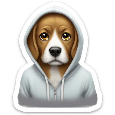 dog whit a hoodie sticker