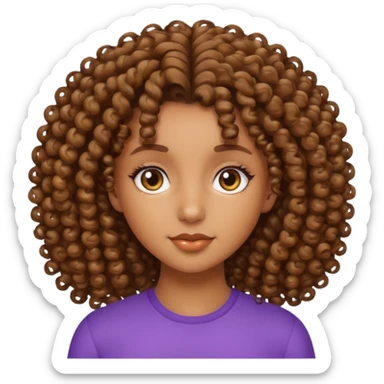 a brownskin girl with curly hair sticker