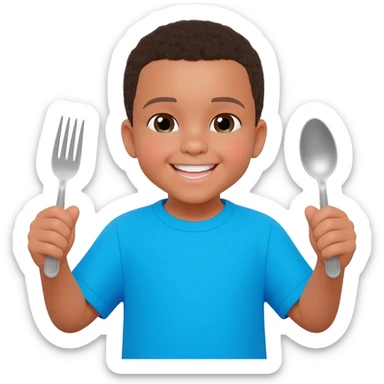 a child fork and spoon sticker
