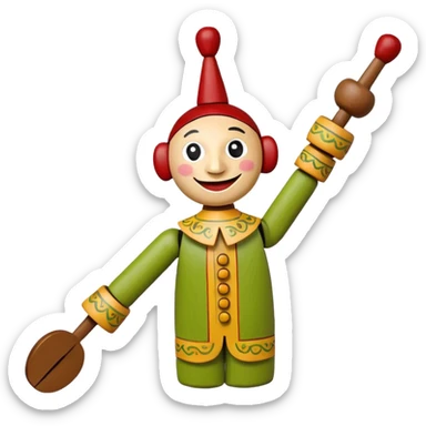 wood puppet toy sticker