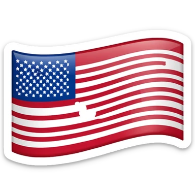 USA flag, minimal, clear red and white stripes, blue canton with white stars, no text sticker