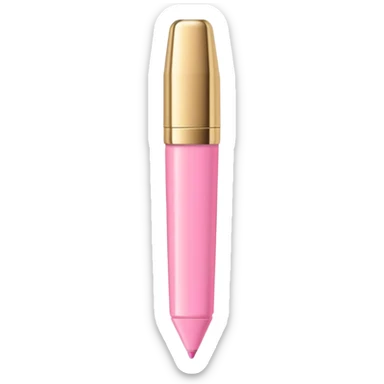 Pastel pink highlighter marker with gold metallic cap, luxury finish sticker