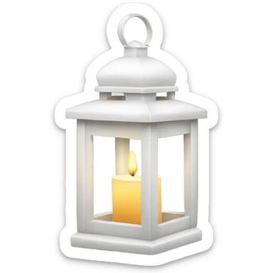 White Christmas lantern with candle sticker