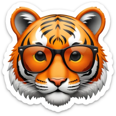 tiger head with dark lens wayfarer sunglasses sticker