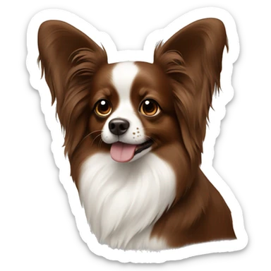 Papillon dog solid brown no other color  sticker