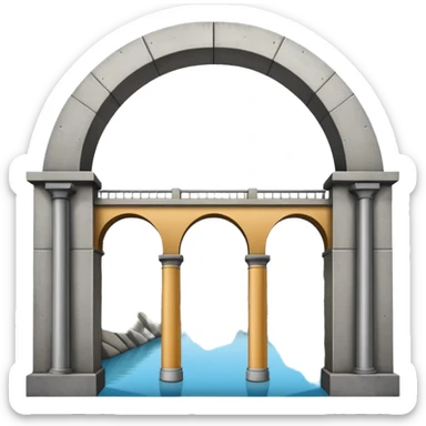use this bridge. 2 ARCHES side by side, modern LA column in middle, bridge on top of column arch left and right sticker