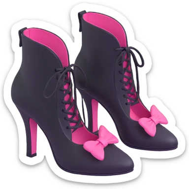 BLACKPINK-inspired gothic shoes, no hearts, black and pink, cute  sticker