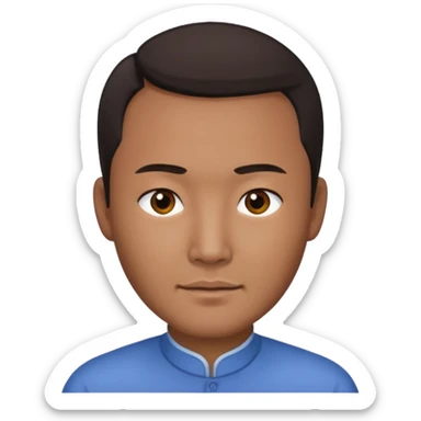 Receding hairline midpart Asian man. sticker