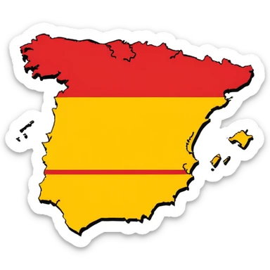 simple map of Spain (the country) in red and yellow emoji sticker