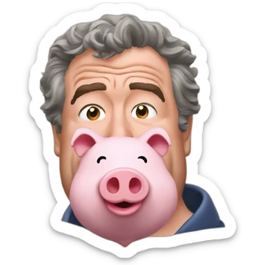 Jeremy clarkson kissing his pig sticker