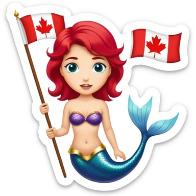 Tucker Carlson as a mermaid with a Canadian flag sticker