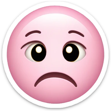 iPhone crying face but make it cute and light pink sticker