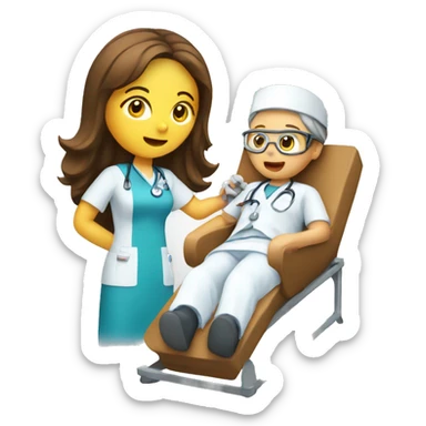 Nurse cannulating a patient sticker