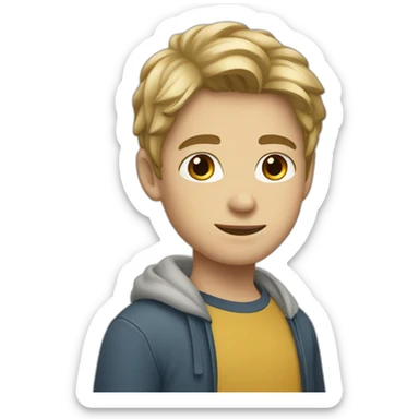 healthy, friendy, popular boy brownish blonde-ish hair young sticker