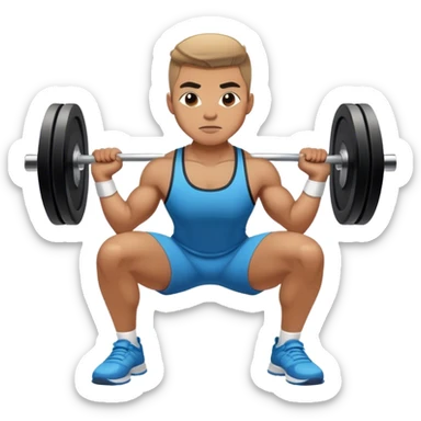 stylish athlete weighted squats sticker