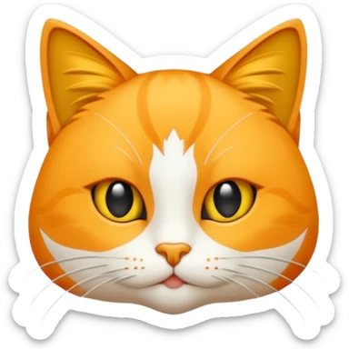 Kanatları olan denizin hemen üstünde uçan beyaz kanatlı turuncu sarı kedi sticker