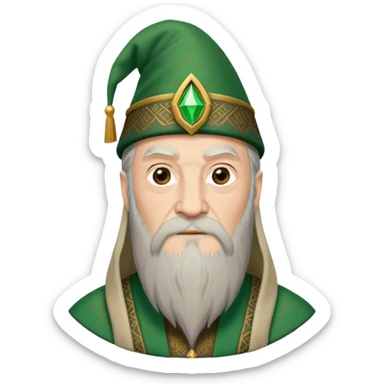 albus dumbledore from harry potter with green fez hat and decorative patterns, without gem sticker