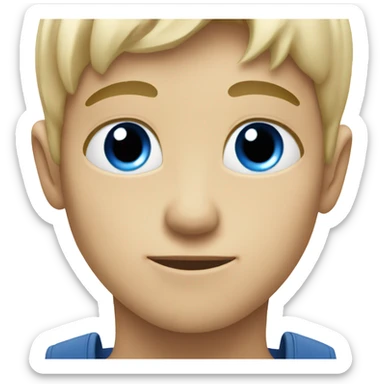 blonde boy looking at viewer with blue eyes sticker