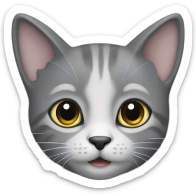 Petit chat gris foncé sticker