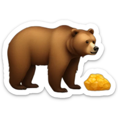 grizzly bear with nugget sticker