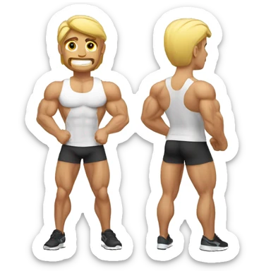 white fitness trainer muscle sticker