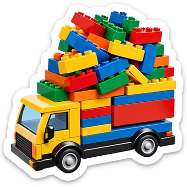 Legos in moving truck sticker